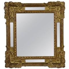 18th Century French Louis XV Baroque Giltwood Mirror
