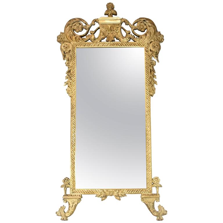 Gilded Beveled French Style Mirror by John Richard For Sale