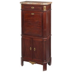 Narrow Louis XVI Mahogany and Gilt Mounted Secrétaire À Abattant by Conrad Maute 2