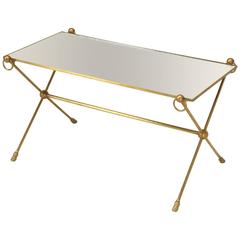 French Mid-Century Modern Coffee Table with Bronze Hoof Feet