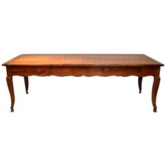 Substantial French Cherrywood Farmhouse Table
