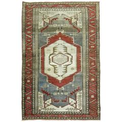 Antique Persian Serapi Accent Rug 10