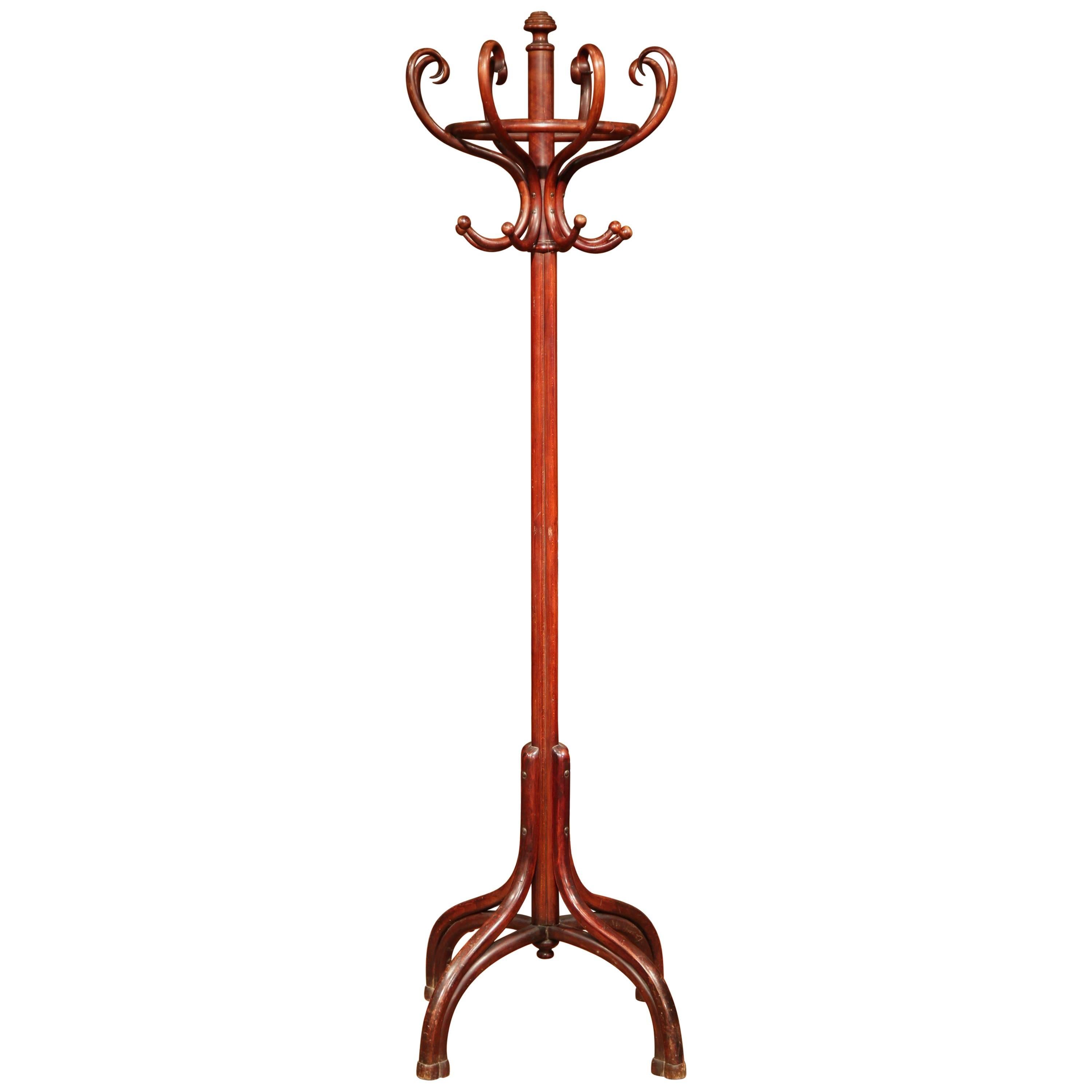 Early 20th Century French Bentwood Hall Tree with 16 Hooks Thonet Style