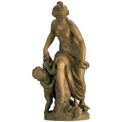Terracotta Statue Venus Au Bain after Maurice Etienne Flaconet