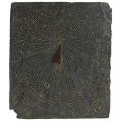 French Early 19th Century Engraved Slate Sundial, Dated 1814