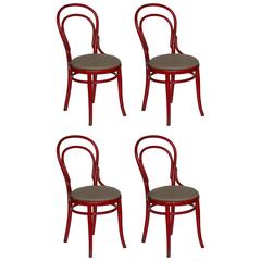 Antique Set of Four Thonet Bentwood Cafe Chairs