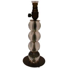 Jacques Adnet Art Deco Crystal Balls Table Lamp, France, 1930s 1