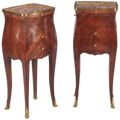 Pair of Louis XV Style Rosewood and Marble-Top Side Cabinets, 1900s 9