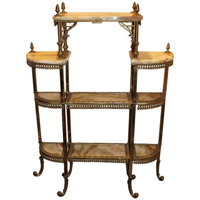 Victorian Ornate Brass and Onyx Étagère at 1stDibs