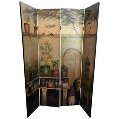 Antique French Cafe Room Divider, French Country Design and Colors, Cock a Doodle Doo