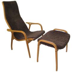 Yngve Ekstrom Lamino Chair and Ottoman by Swedese