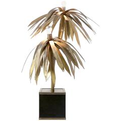 Maison Jansen Brass Palm Tree Floor Lamp