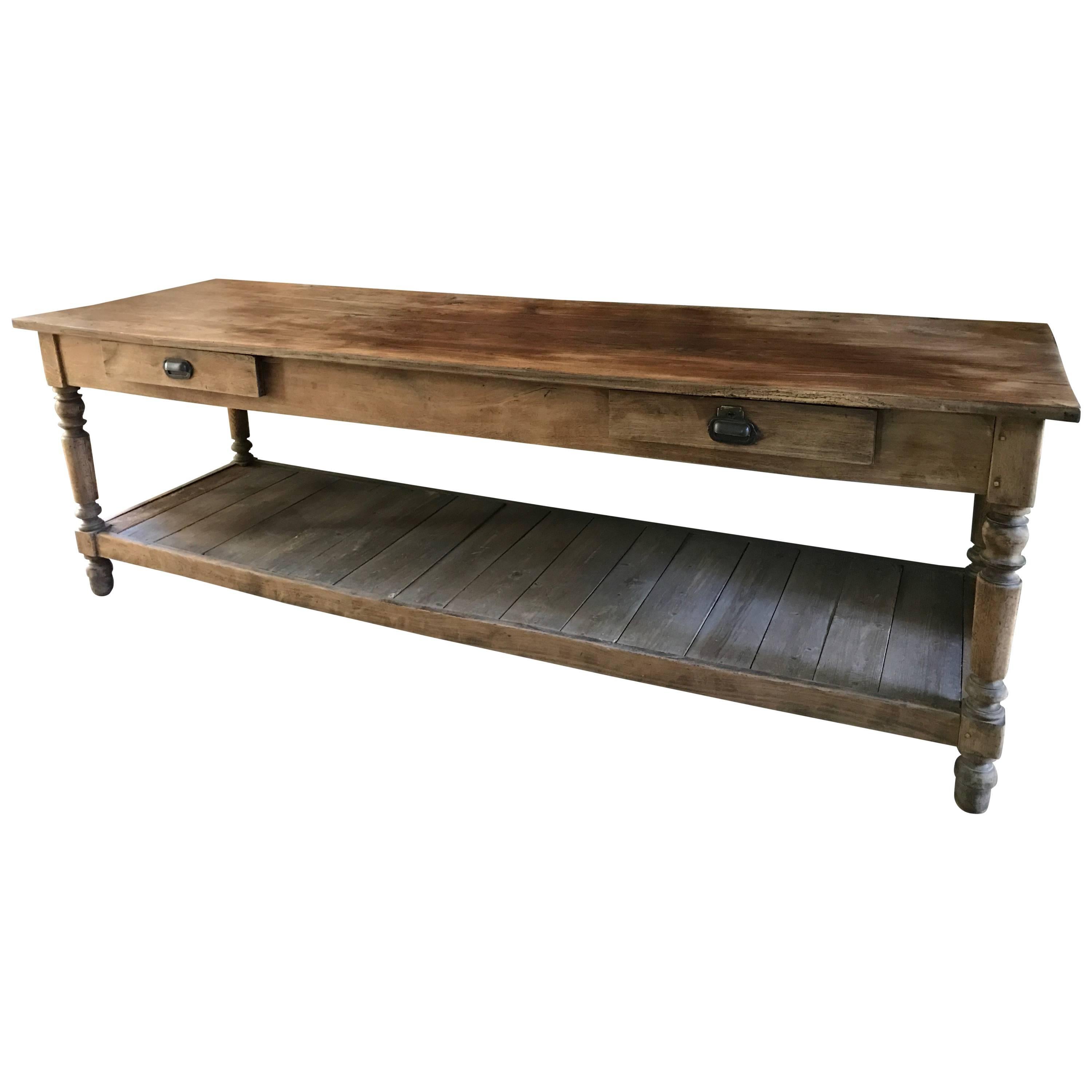 Antique French Oak Draper Table