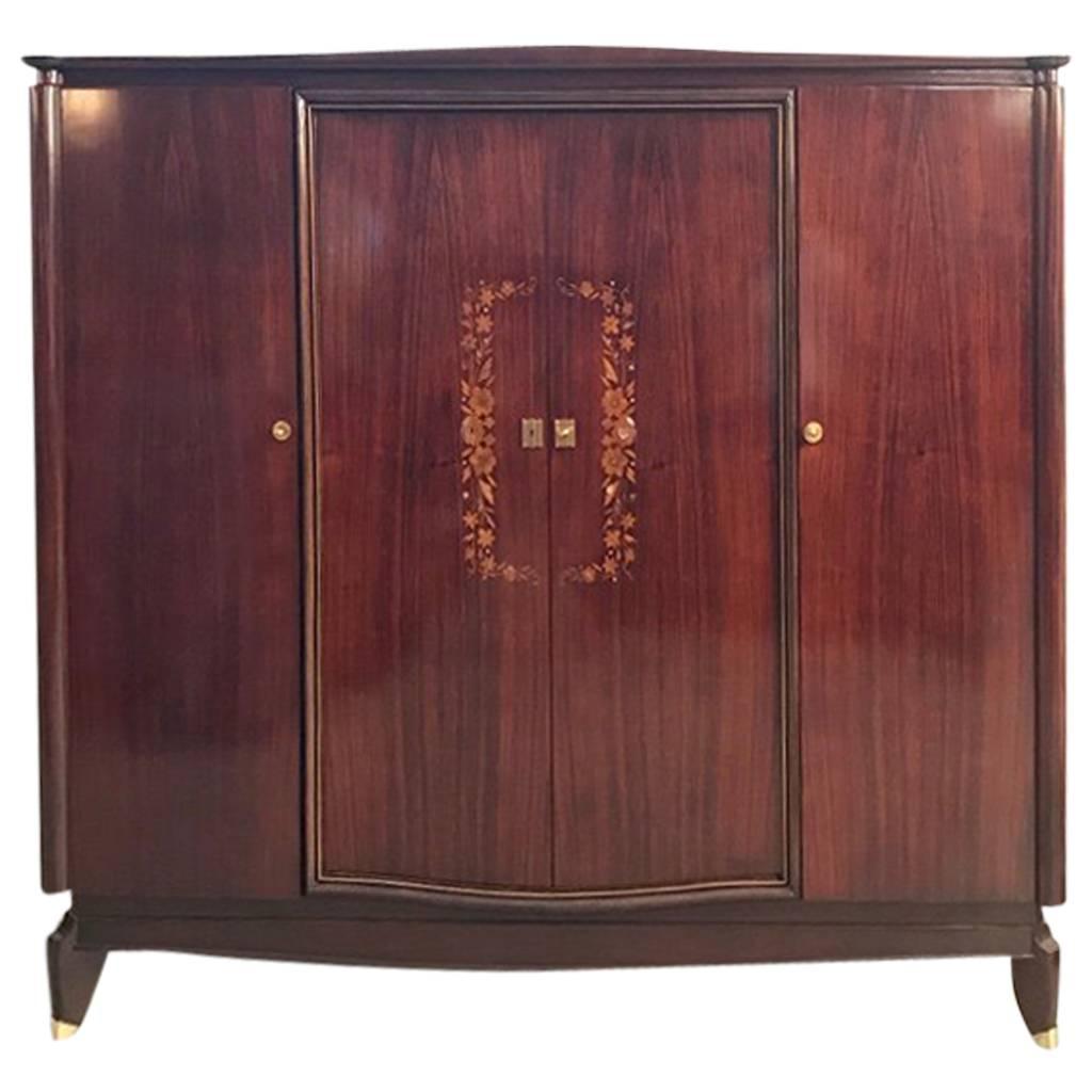 French Art Deco Mother-of-Pearl Armoire in the Style of Jules Leleu For Sale