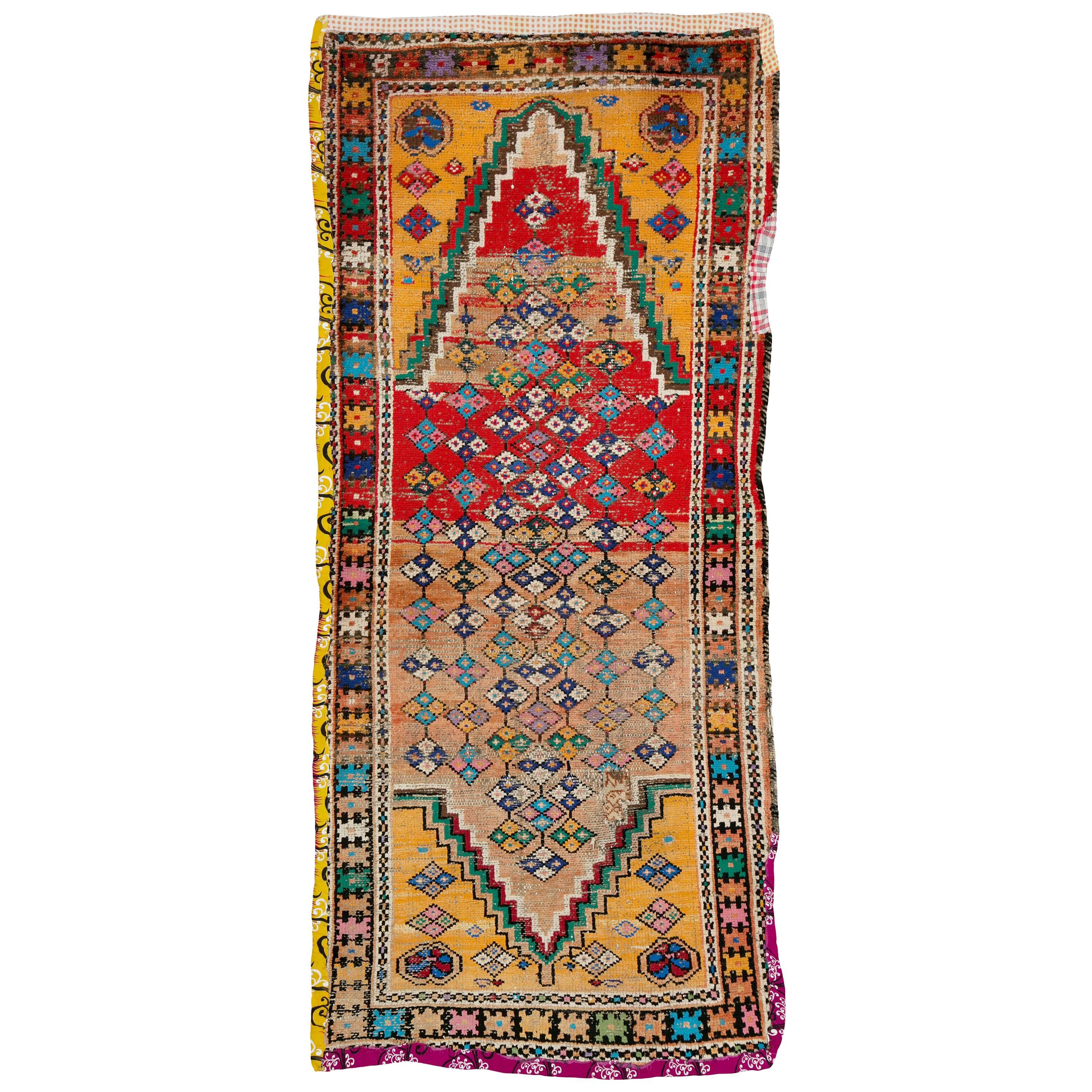 Distressed Vintage Persian Malayer Rug
