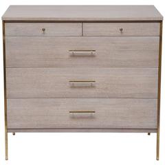 Bleached Mahogany and Brass Bachelor Chest by Paul McCobb 10