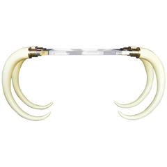 Vintage Lucite and Faux Tusk Console