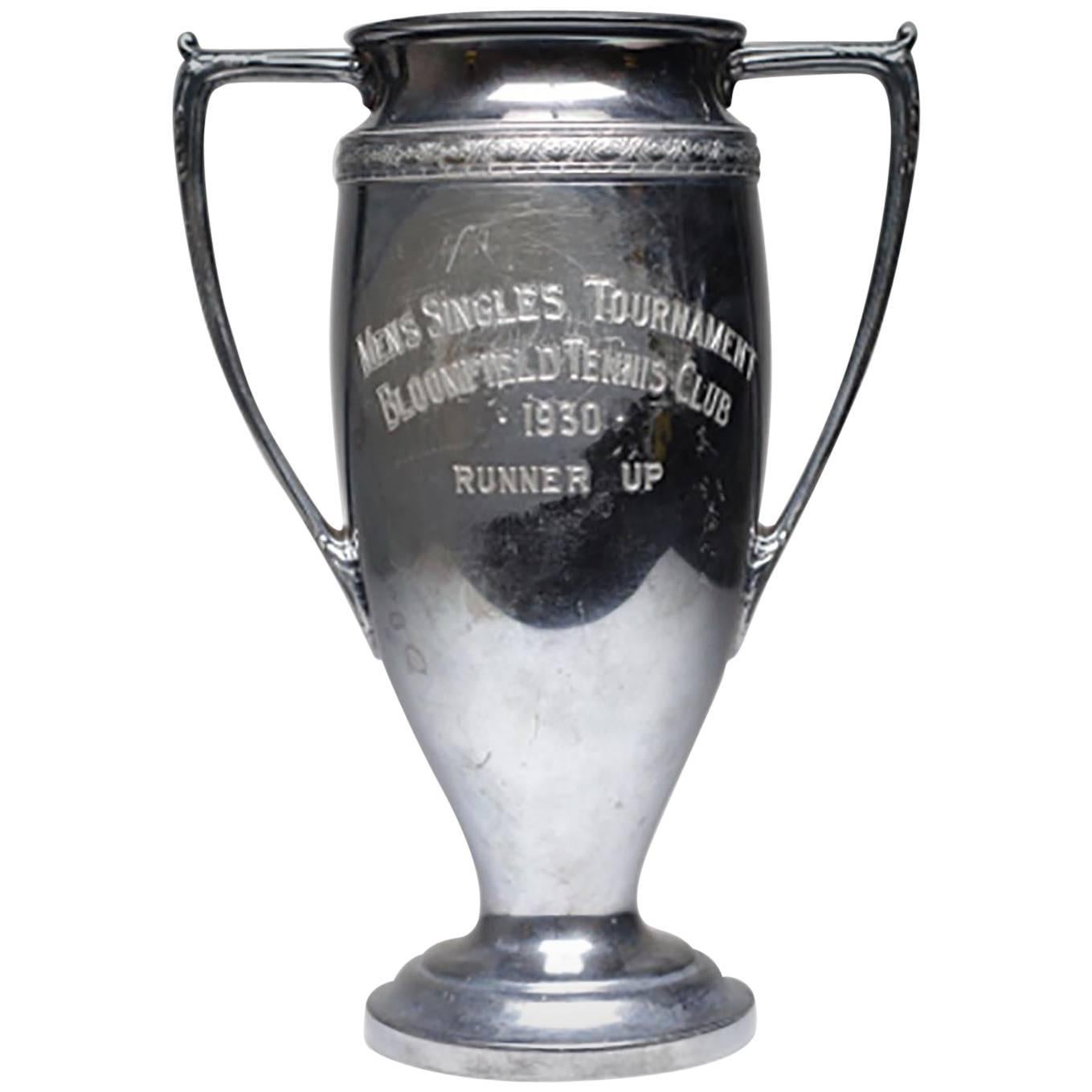 Early 20th Century Silver Plated Tennis Club Trophy, circa 1930