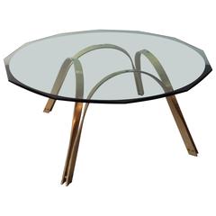 Mid-Century Modern Dunbar Roger Sprunger Brass / Glass 12-Gon Coffee Table