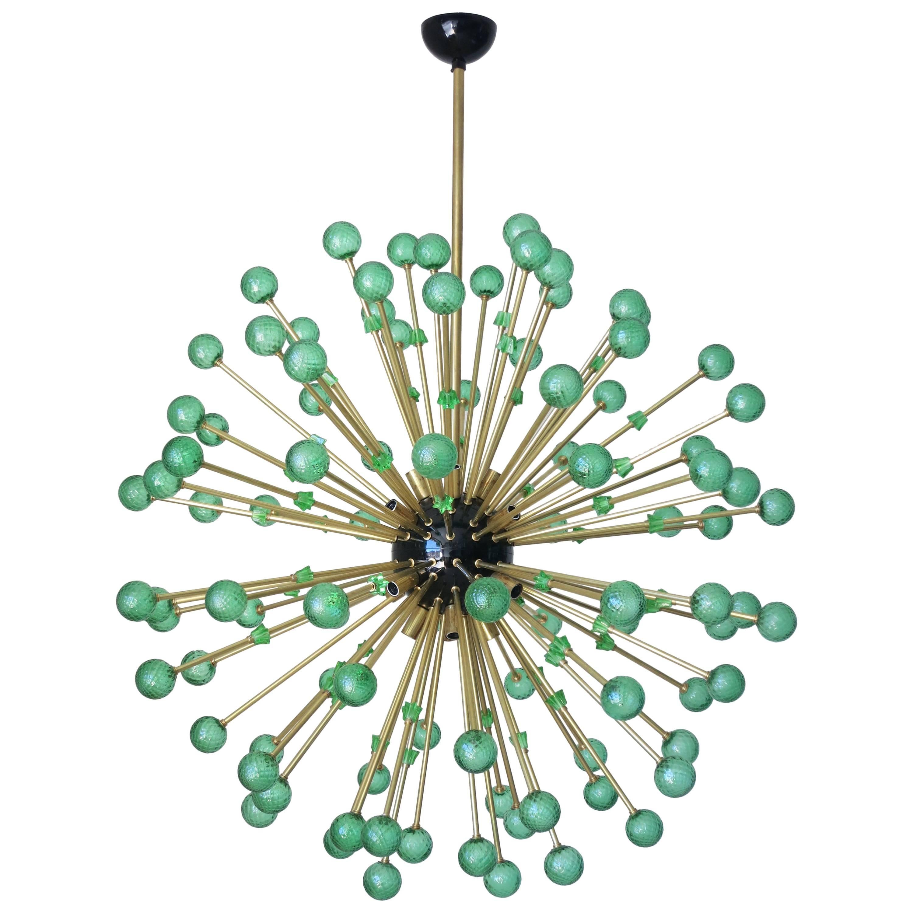 Italian Modern Green Murano Glass Sputnik