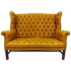 Chesterfield Wing Back Tufted Leather Sofa 4
