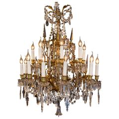 Late 19th Century Ormolu and Crystal Chandelier Sign by Cristalleries Baccarat