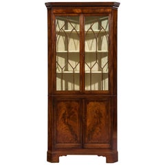 Late George III 19th Century Period Mahogany Standing Corner Cabinet