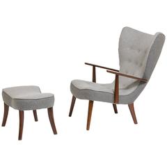 Beautiful Pragh Lounge Chair and Ottoman by Ib Madsen & Acton Schubell