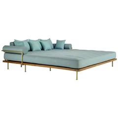 Bespoke Outdoor Lounge Bed in Reclaimed Teak and Solid Brass, by P. Tendercool 5