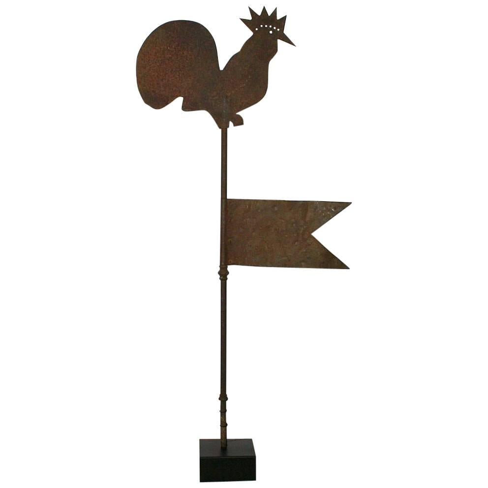 18th-19th Century, French Folk Art Iron Rooster, Weathervane