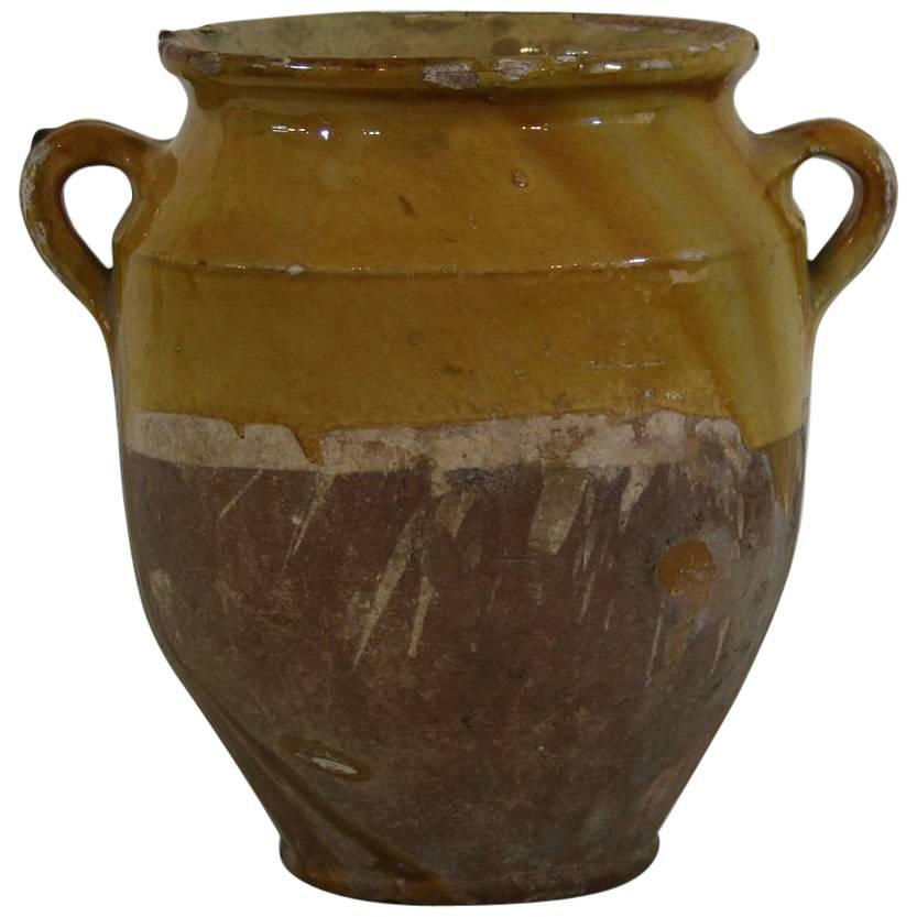 French 19th Century Glazed Terracotta Confit Jar