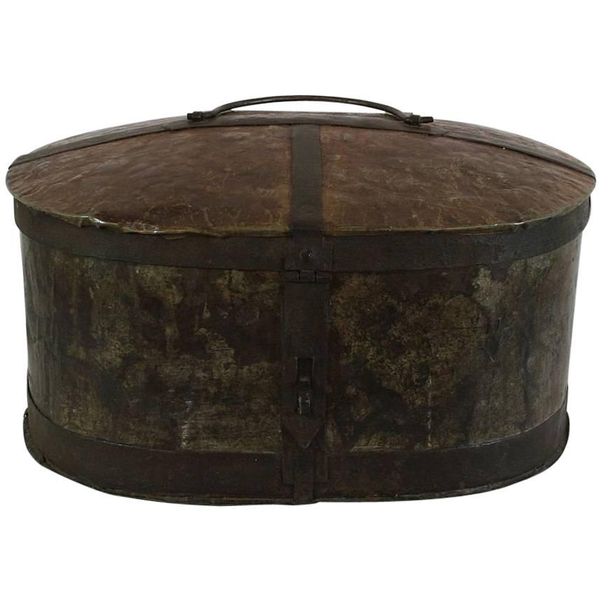 Rare 18th Century Swedish Riveted Iron Travel Box