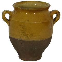 Small French 19th Century Glazed Terracotta Confit Jar