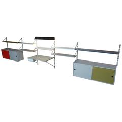 Extra Large 1960 Retro metal Pilastro Tomado shelving Five Section Wall Unit