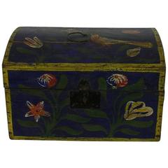 19th Century French Folk Art Weddingbox from Normandy with a Bird 9
