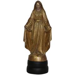 French 19th Century Carved Giltwood Madonna 3