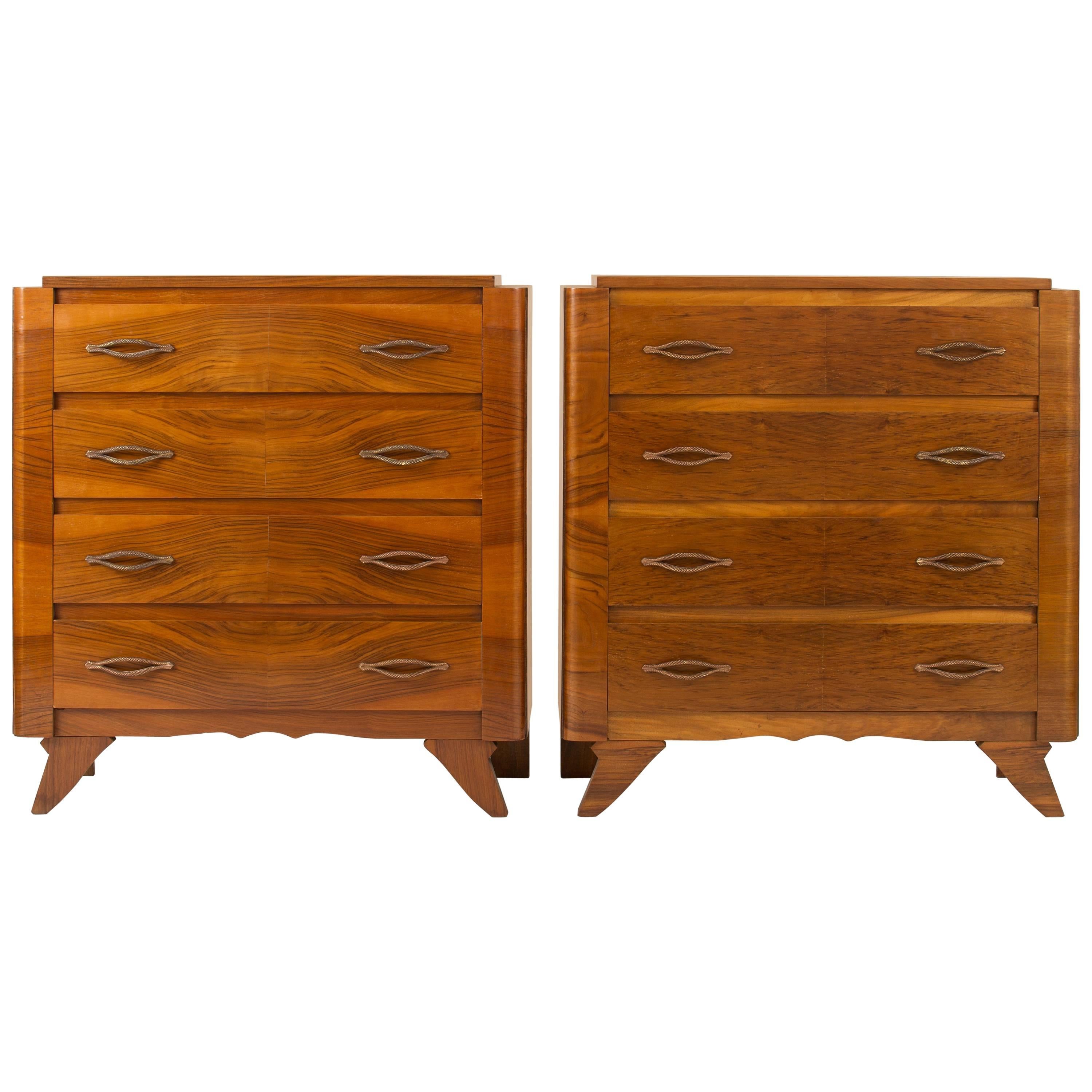 Pair of French 1940s Chests of Drawers