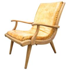 Mid-Century Modern Campeche Style Leather Chair