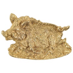 Vide Poche in Gold Gilt Representing a Wild Boar