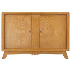 Vintage French 1940s Limed Oak Sideboard