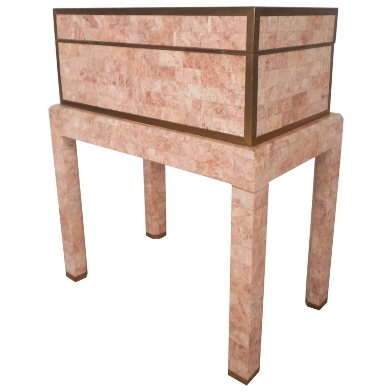 MidCentury Modern Tessellated Stone Box on a Stand by MaitlandSmith