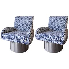 Pair of Swivel Chairs Attributed to Milo Baughman