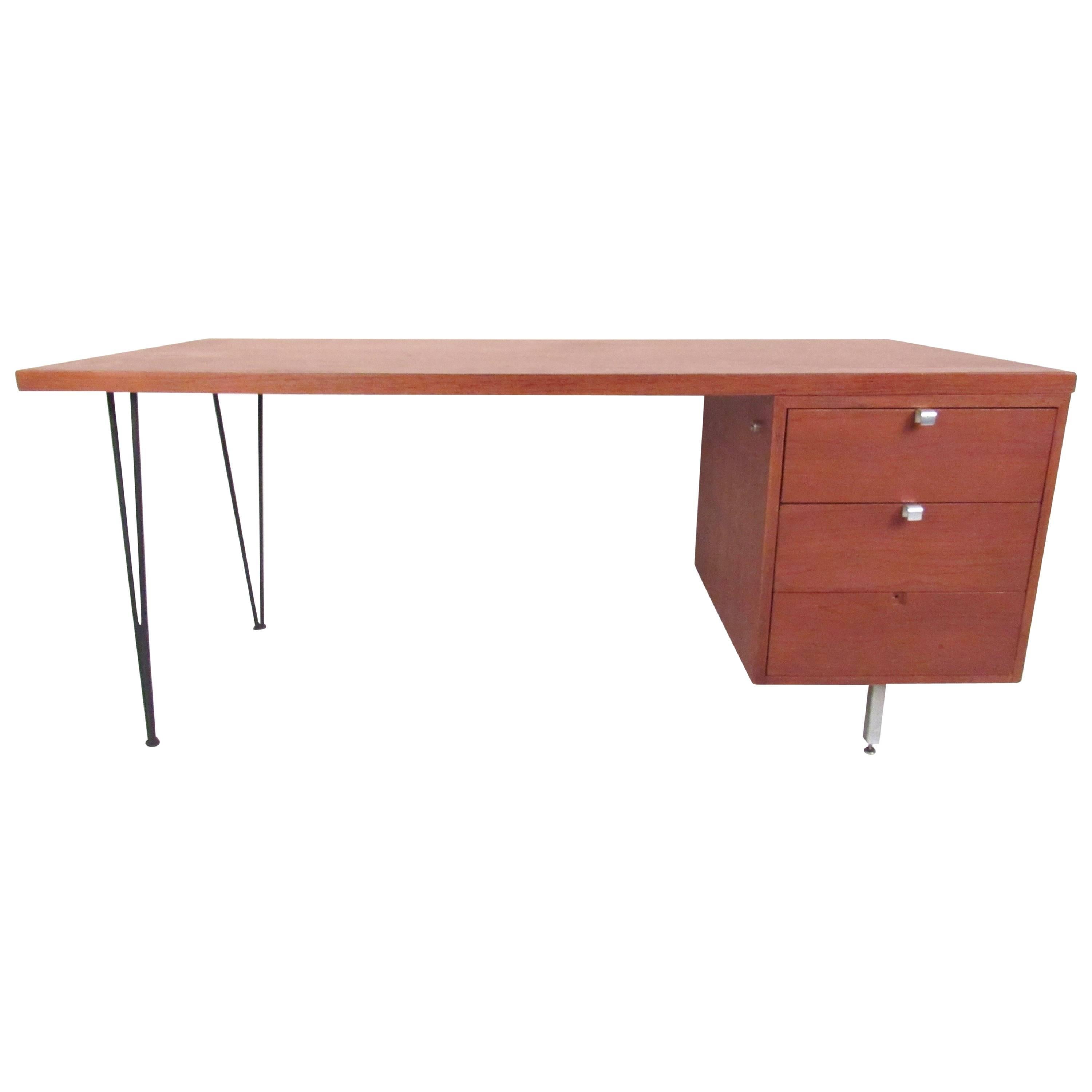 George Nelson for Herman Miller Executive Desk with Hairpin Legs