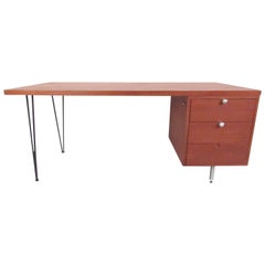 Retro George Nelson for Herman Miller Executive Desk with Hairpin Legs