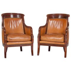 Matched Pair of Mahogany Louis Philippe Bergères 4