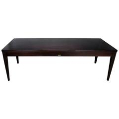 Library Style Dark Espresso Stained Maple Dining Table Bro-Dart Retro Modern