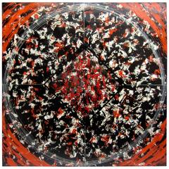 Gerald Campbell Mandala Painting in Red 4