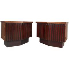 Mid-Century Modern Rosewood and Walnut Nightstands 6