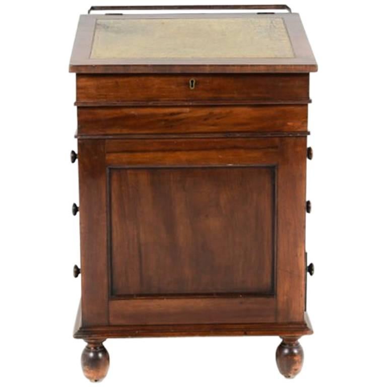 Antique English Four Drawer Davenport Desk, 19th Century