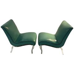 Fabulous Pair of Grosfeld House Lucite Lounge Chairs by Lorin Jackson